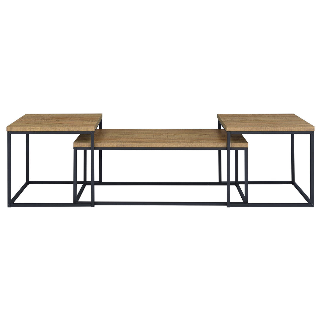 Straden 3-piece Engineered Wood Coffee Table Set Mango and Black