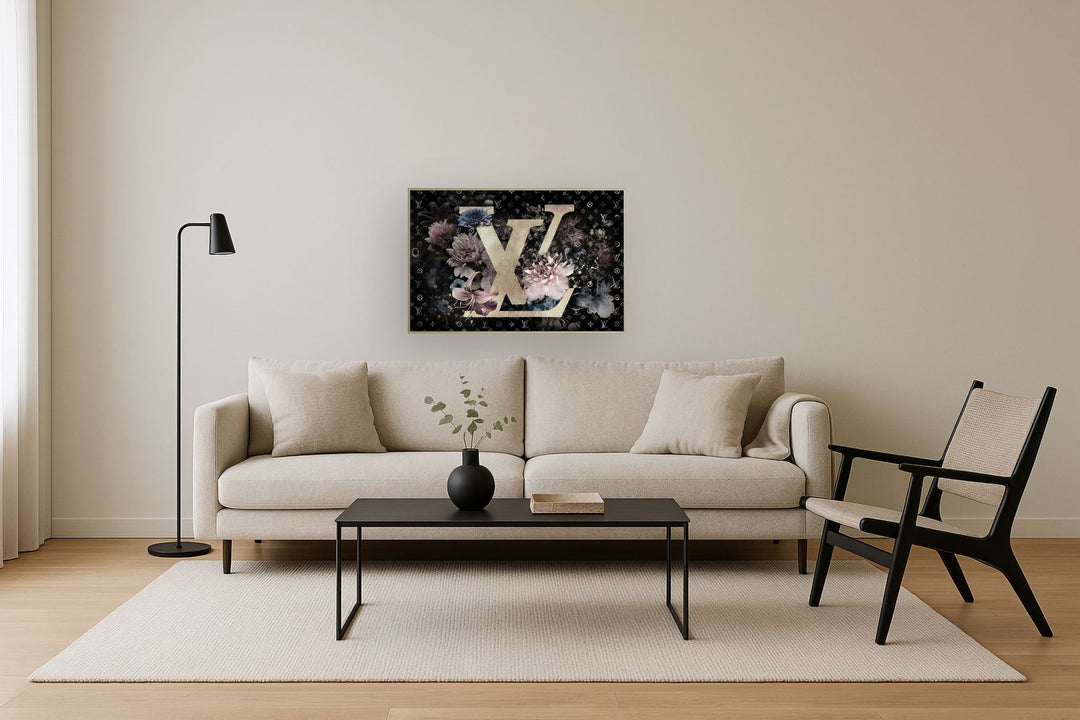 Gilded Bloom Radiance - 32" x 47" Framed Wall Art