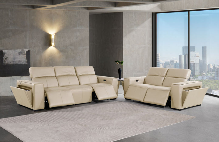 1224 - 5-Piece Modular Power Reclining Sofa And Loveseat Set In With 4 Power Recliners &amp; Power Headrests