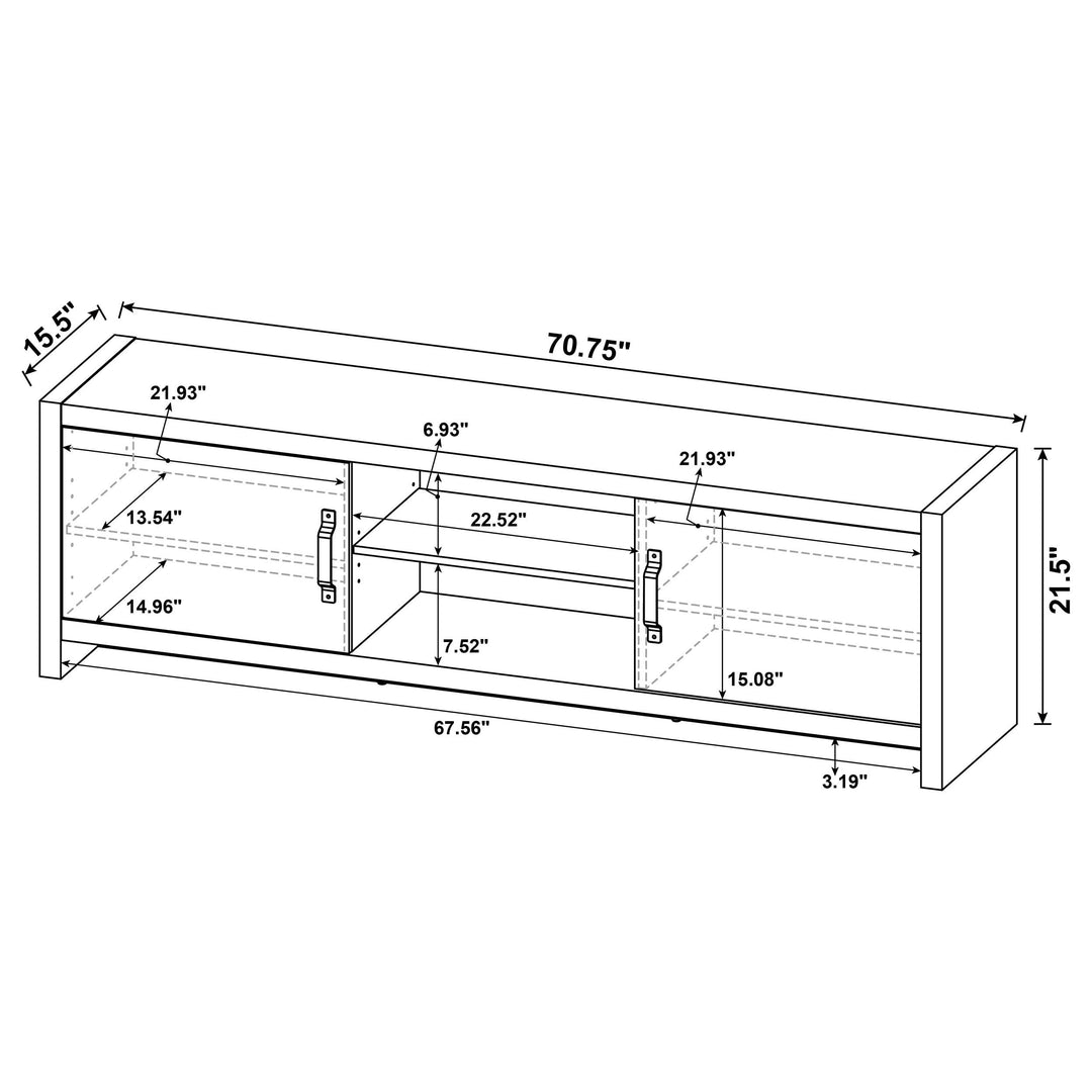 Burke 2-door Engineered Wood 71-inch TV Stand Grey Driftwood