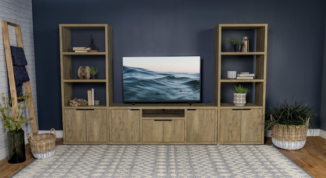 Tabby 3-shelf Engineered Wood Media Tower Mango