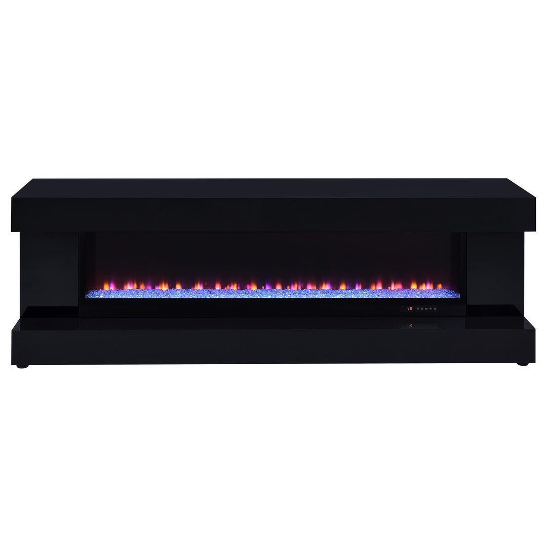 Mallory TV Stand Fireplace Console Bluetooth Speaker Black High Gloss