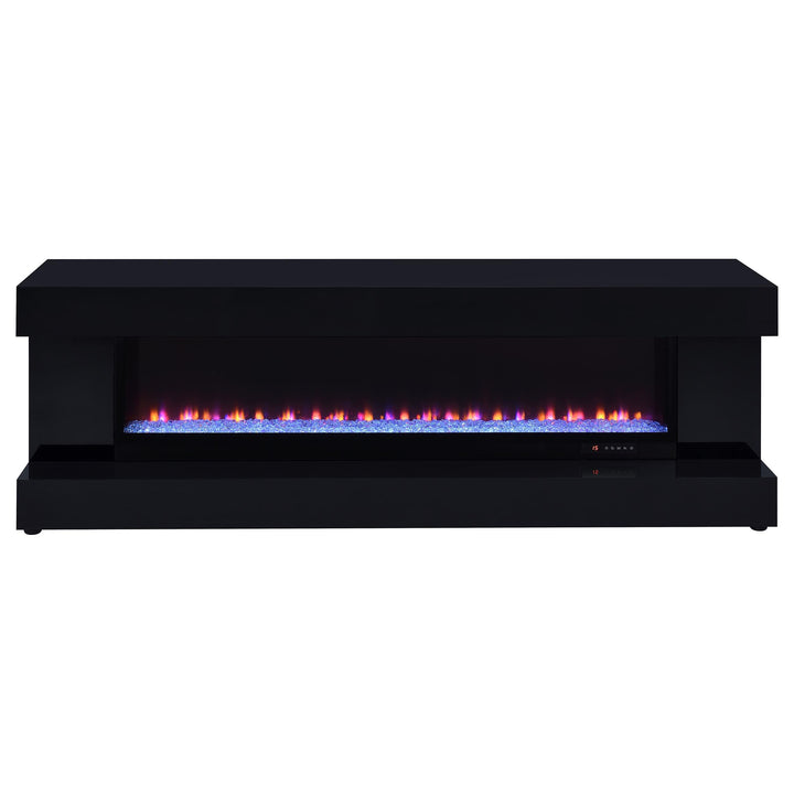 Mallory TV Stand Fireplace Console Bluetooth Speaker Black High Gloss