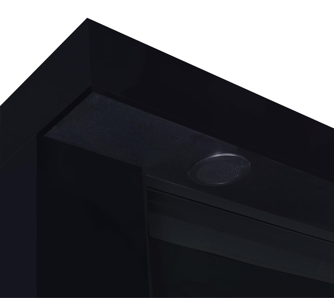 Mallory TV Stand Fireplace Console Bluetooth Speaker Black High Gloss