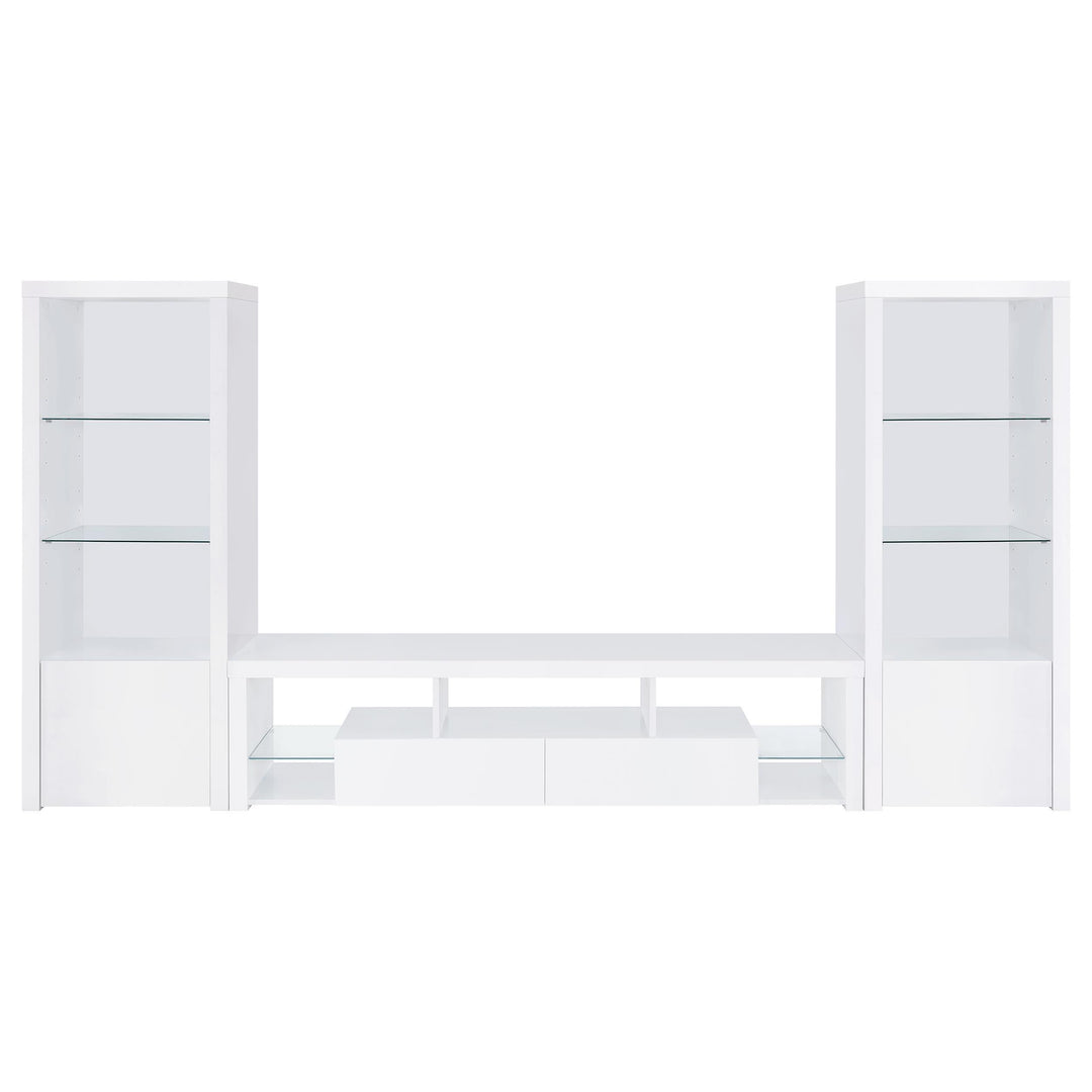 Jude 3-piece 71-inch TV Entertainment Center White High Gloss