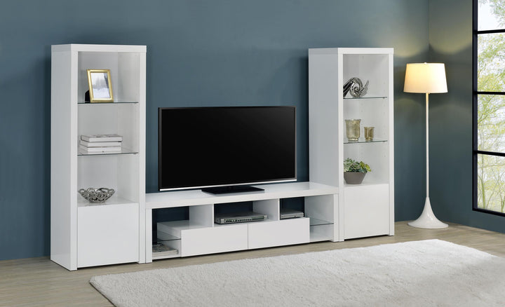 Jude 2-drawer Engineered Wood 71-inch TV Stand High Gloss White