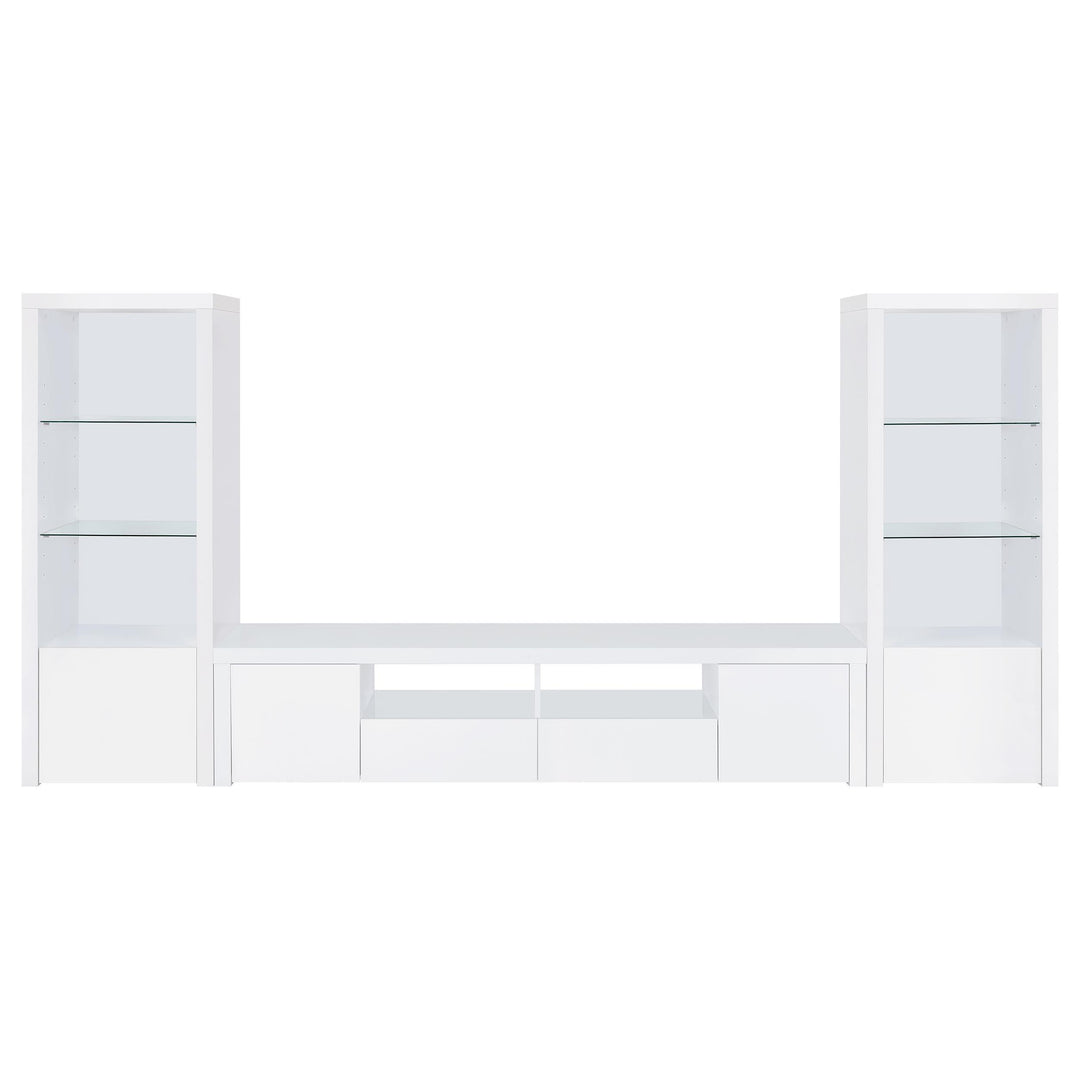 Jude 3-shelf Engineered Wood Media Tower High Gloss White