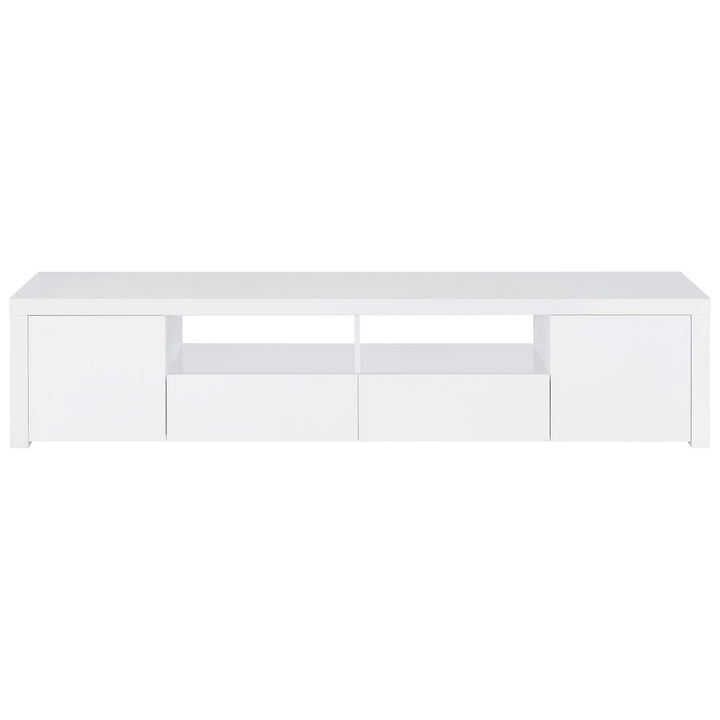 Jude 2-door Engineered Wood 79-inch TV Stand High Gloss White