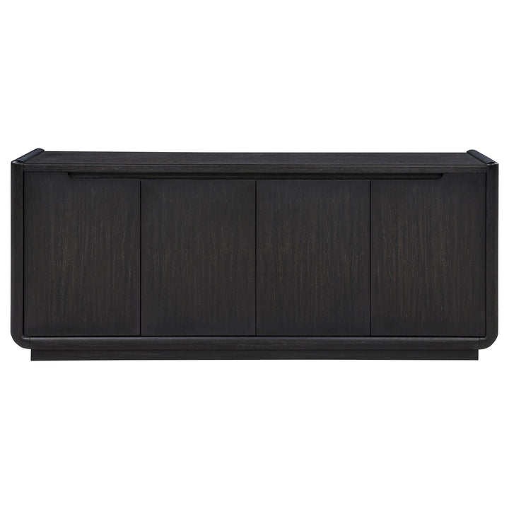 Leandro 72-inch 4-door TV Stand Media Console Burnished Black