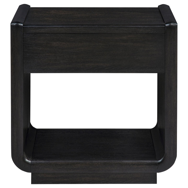 Leandro 1-drawer Wood Occasional Side End Table Burnished Black
