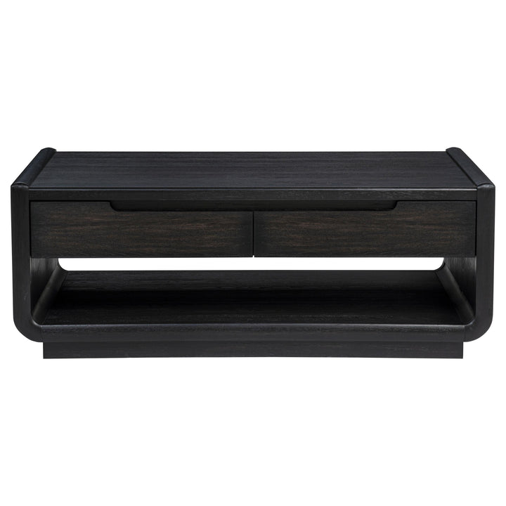 Leandro 2-piece Wood Coffee and End Table Set Burnished Black