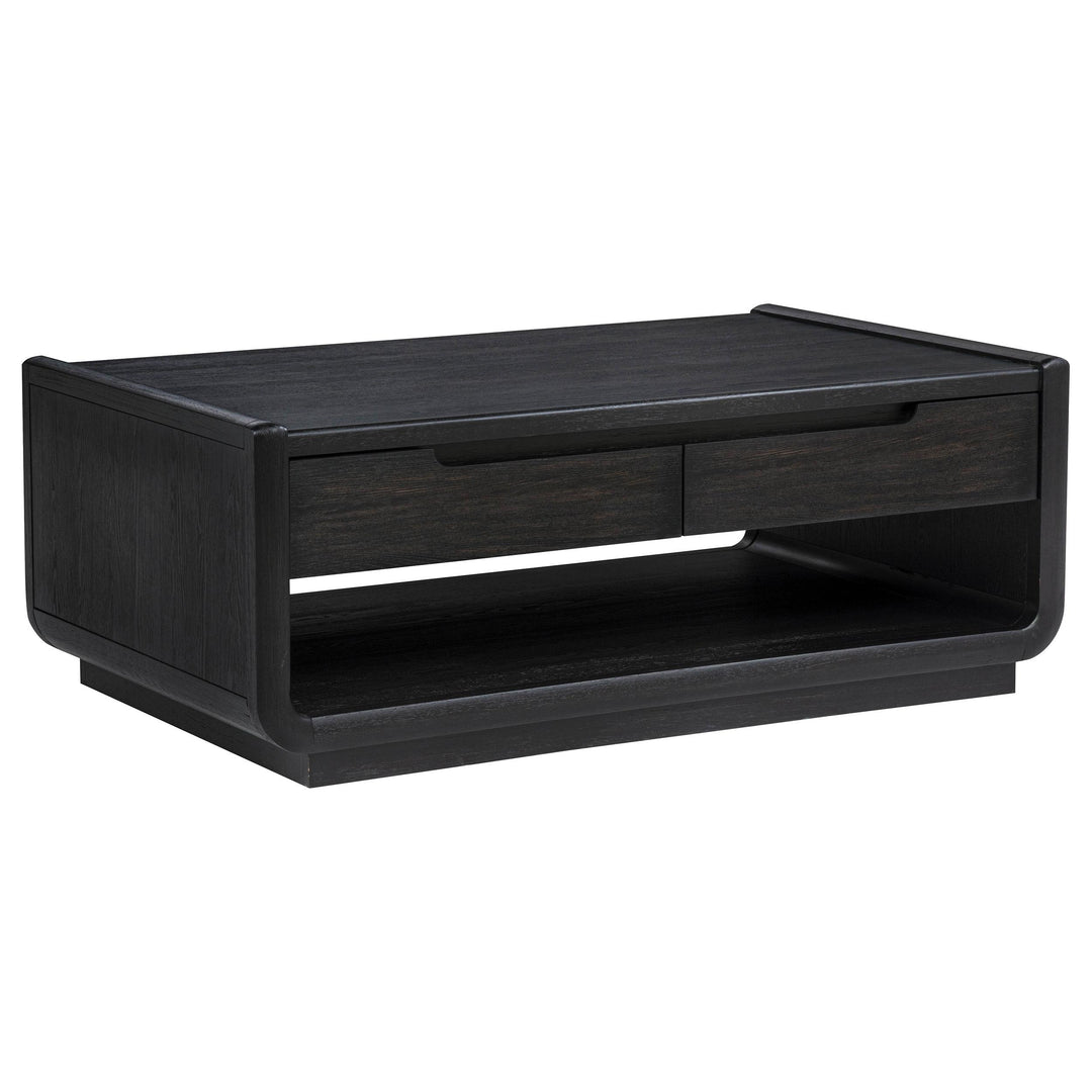 Leandro 3-piece Wood Coffee and End Table Set Burnished Black