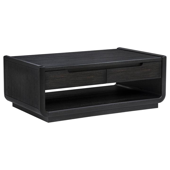 Leandro 3-piece Wood Coffee and End Table Set Burnished Black