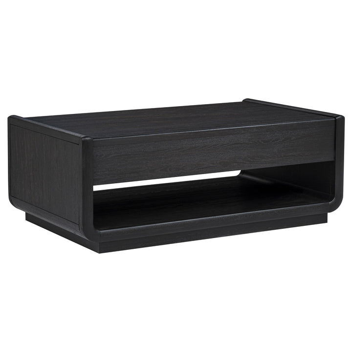 Leandro 3-piece Wood Coffee and End Table Set Burnished Black