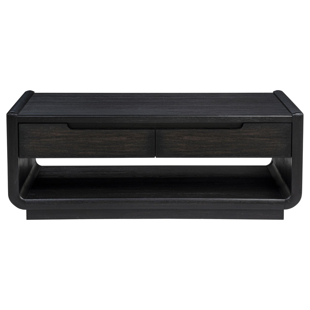 Leandro 2-drawer Wood Cocktail Coffee Table Burnished Black
