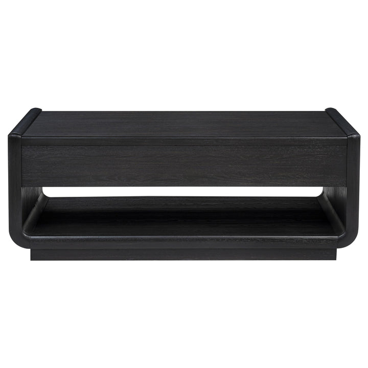 Leandro 2-drawer Wood Cocktail Coffee Table Burnished Black