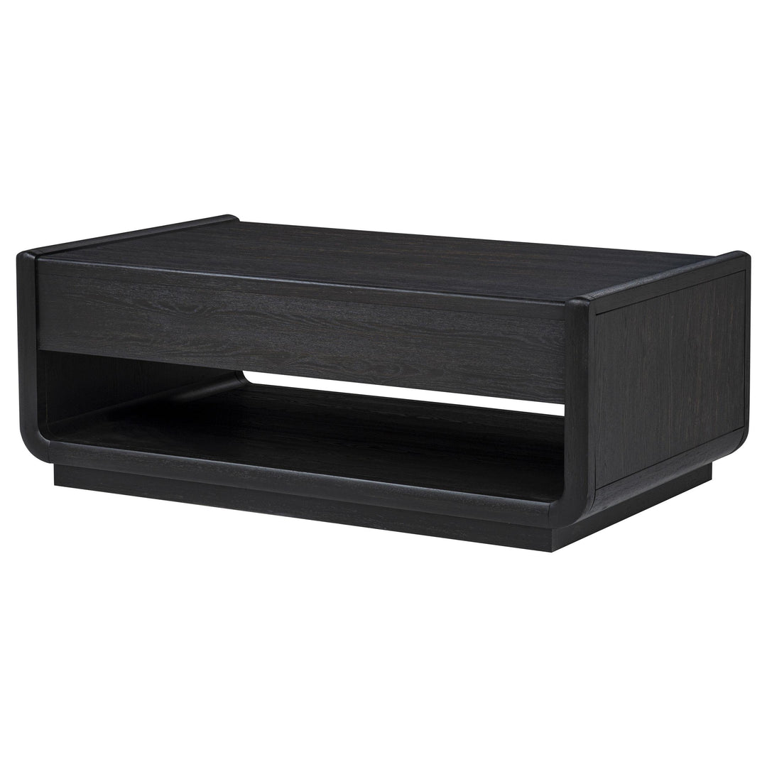 Leandro 2-drawer Wood Cocktail Coffee Table Burnished Black