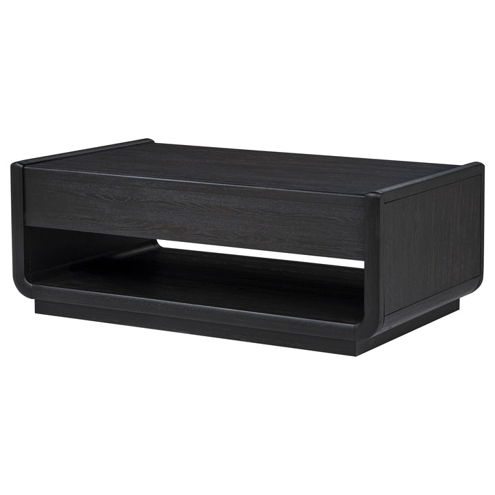 Leandro 2-drawer Wood Cocktail Coffee Table Burnished Black