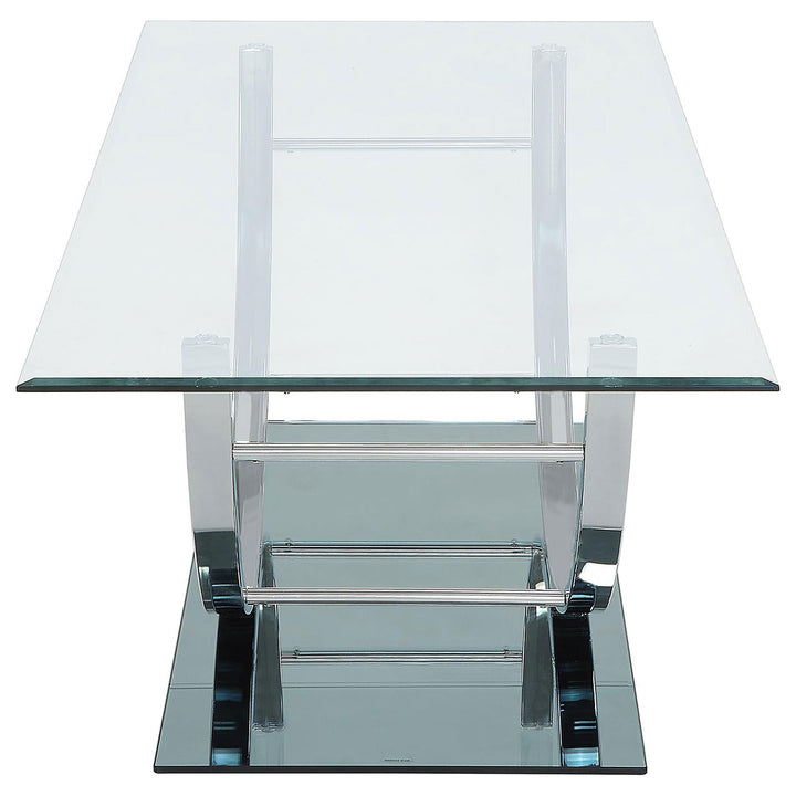 Danville Rectangular U-Shaped Glass Top Coffee Table Chrome