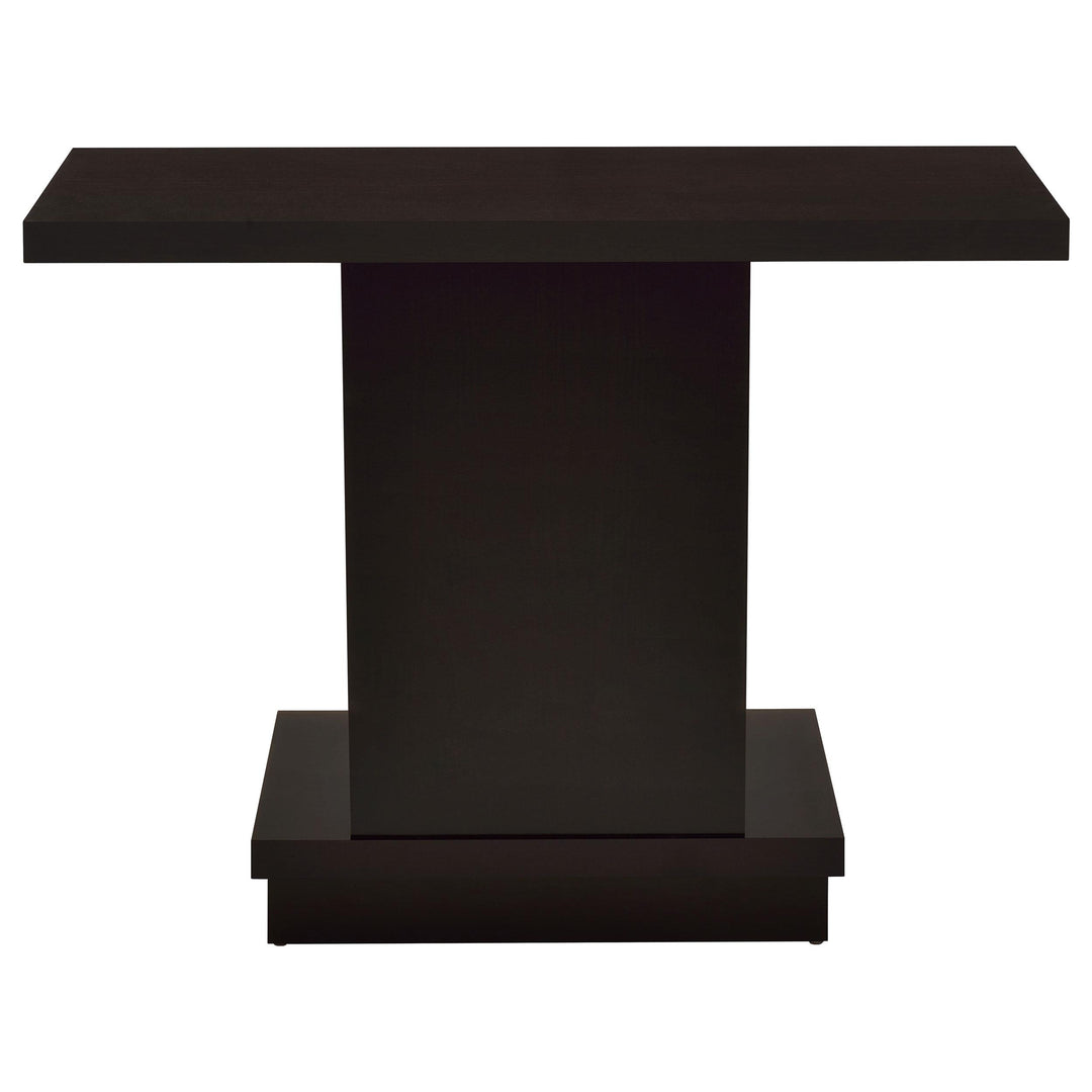 Reston Engineered Wood Pedestal Console Table Cappuccino