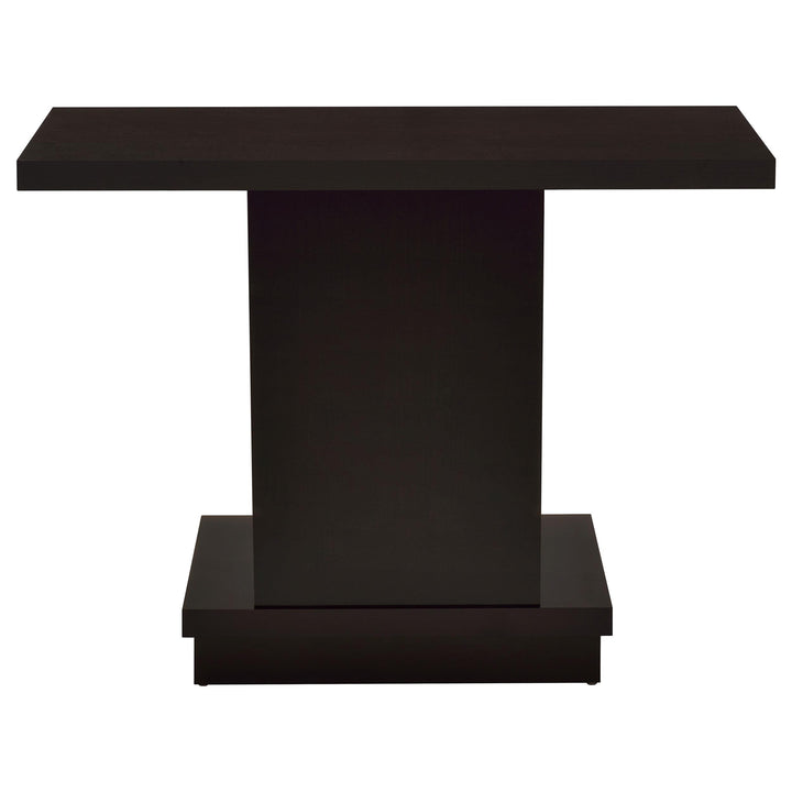 Reston Engineered Wood Pedestal Console Table Cappuccino
