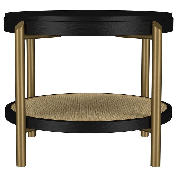 Arini 2-piece Round Coffee and End Table Set Black