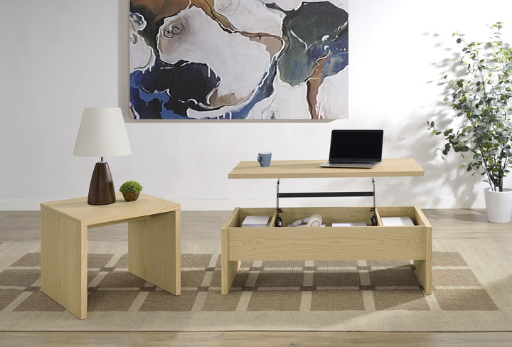 Canoga Engineered Wood Lift Top Coffee Table Light Oak