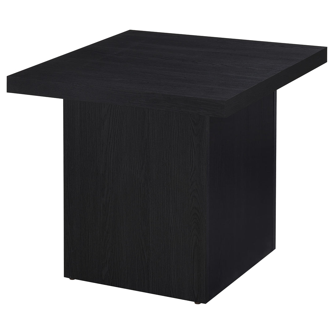 Devar 2-piece Square Cocktail Coffee End Table Set Black