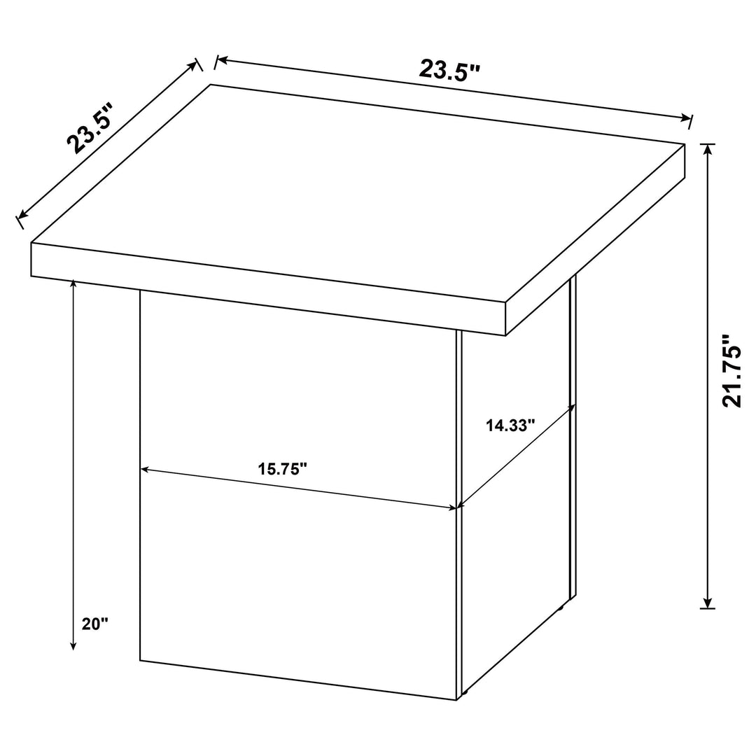 Devar 3-piece Square Cocktail Coffee End Table Set Black