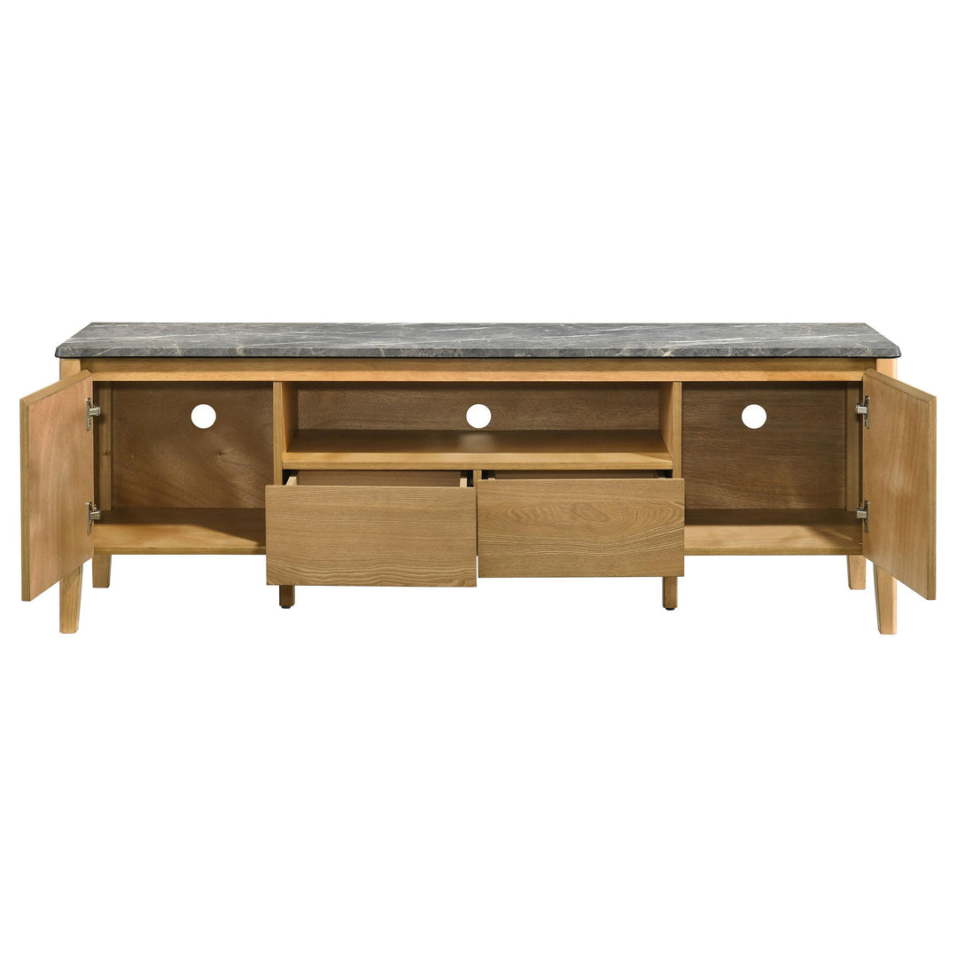 Bradley 63-inch 2-Door SmartTop TV Stand Grey and Natural