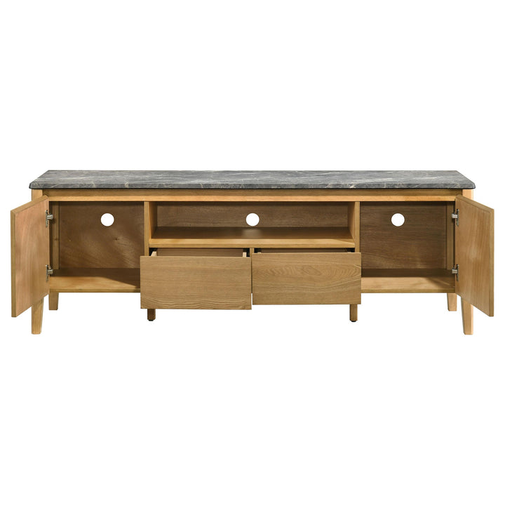 Bradley 63-inch 2-Door SmartTop TV Stand Grey and Natural