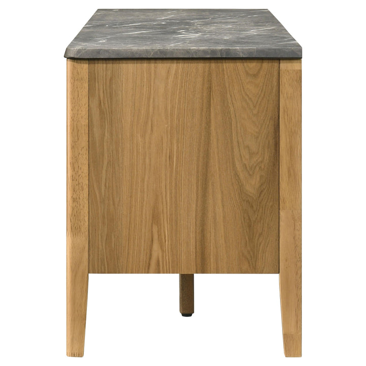 Bradley 63-inch 2-Door SmartTop TV Stand Grey and Natural
