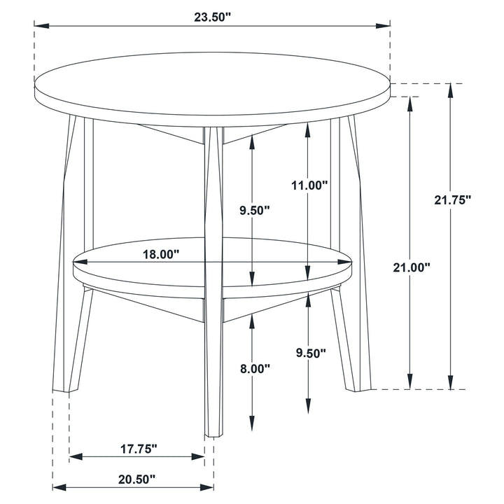 Bradley Round SmartTop End Side Table Grey and Natural