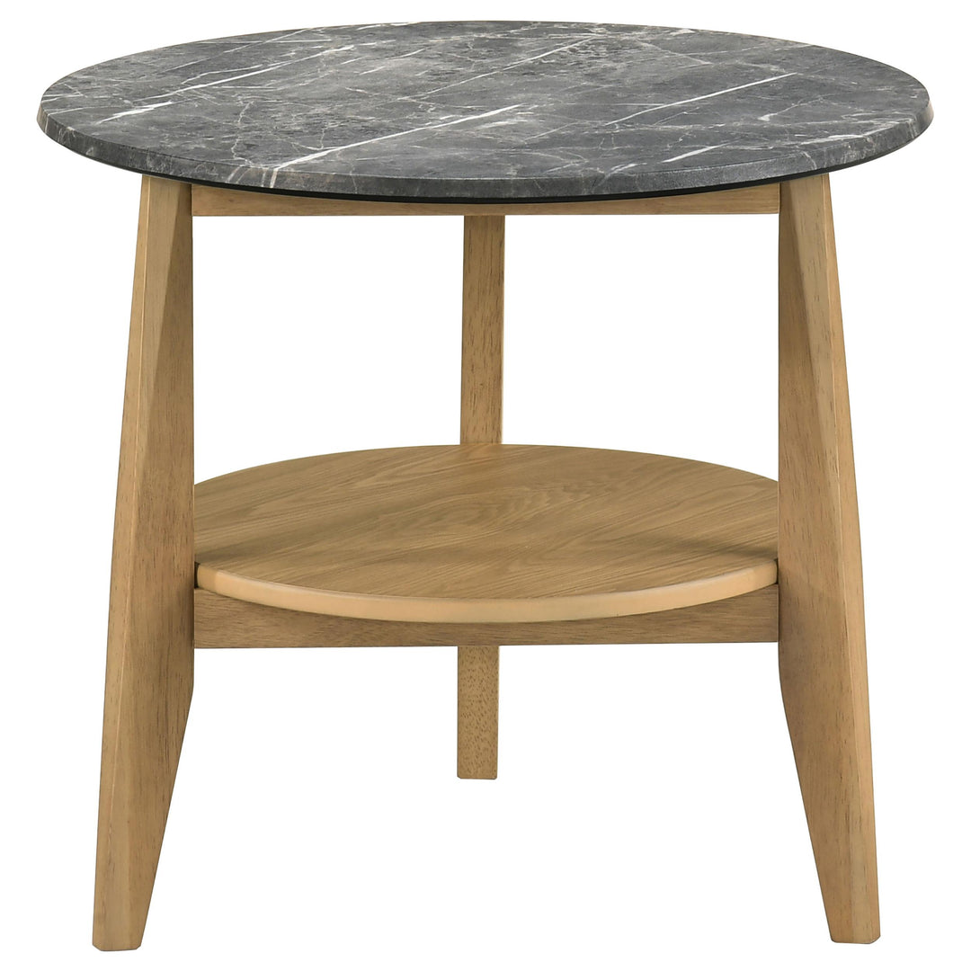 Bradley 2-Piece Round SmartTop Coffee Table Set Grey and Natural
