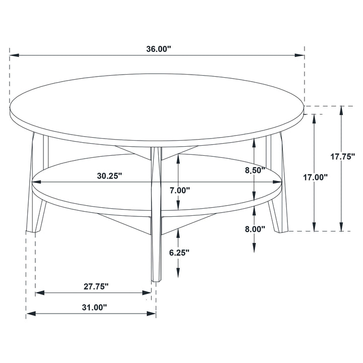 Bradley 2-Piece Round SmartTop Coffee Table Set Grey and Natural