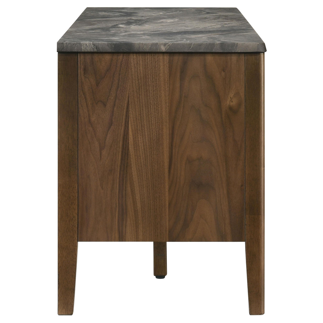 Bradley 63-inch 2-Door SmartTop TV Stand Smokey Grey and Brown