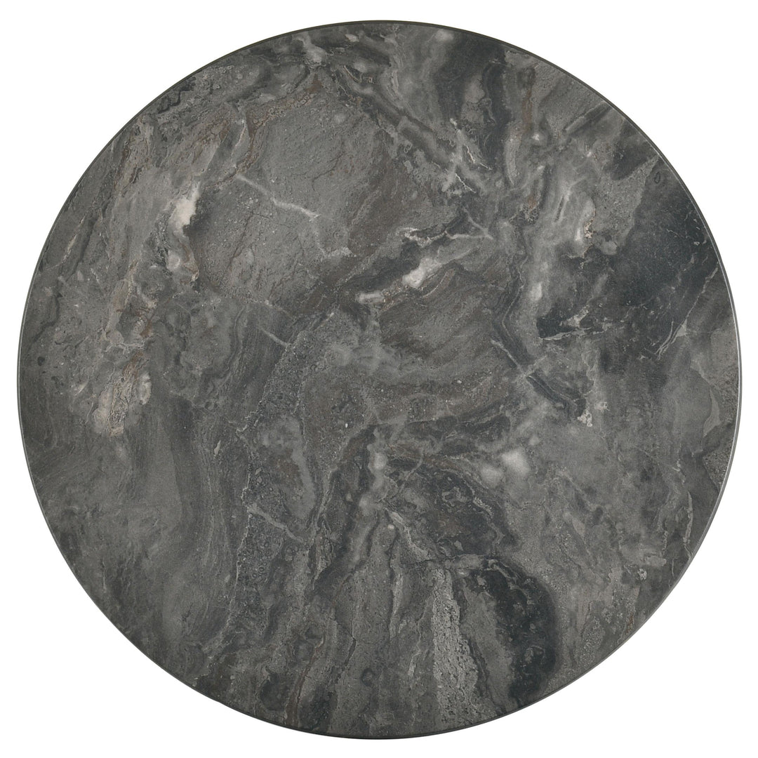 Bradley Round SmartTop End Side Table Smokey Grey and Dark Brown