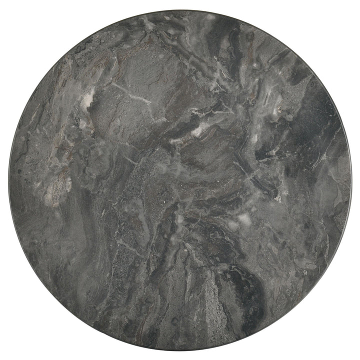 Bradley Round SmartTop End Side Table Smokey Grey and Dark Brown