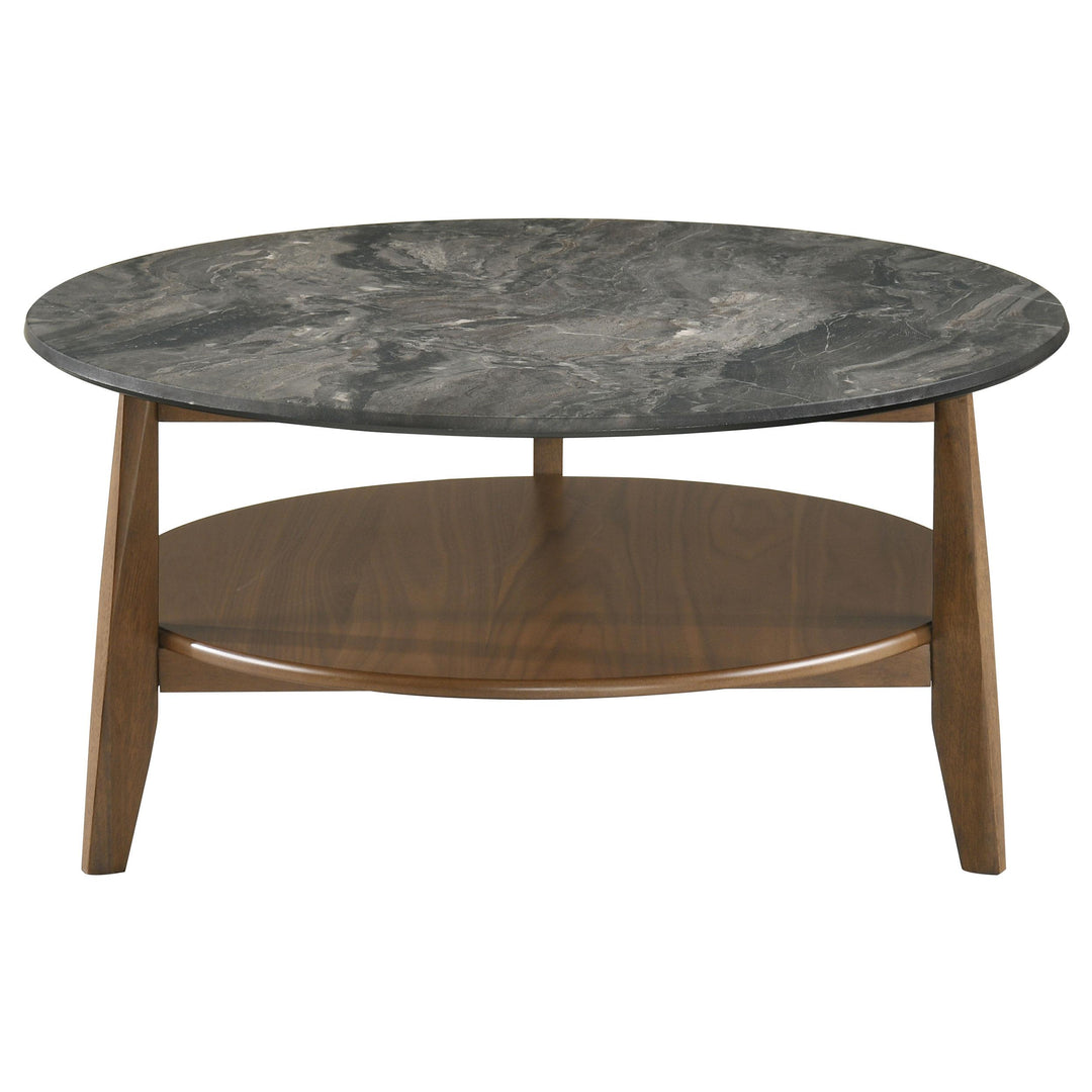 Bradley 2-Piece Round SmartTop Coffee Table Set Smokey Grey and Brown