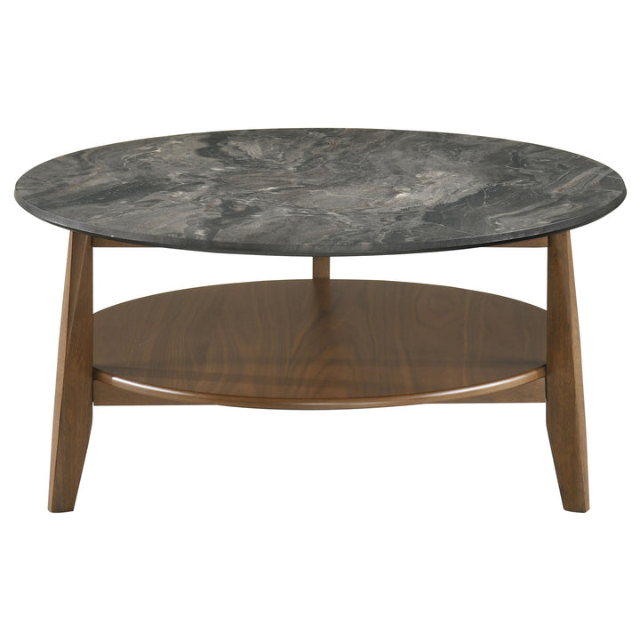 Bradley 3-Piece Round SmartTop Coffee Table Set Smokey Grey and Brown