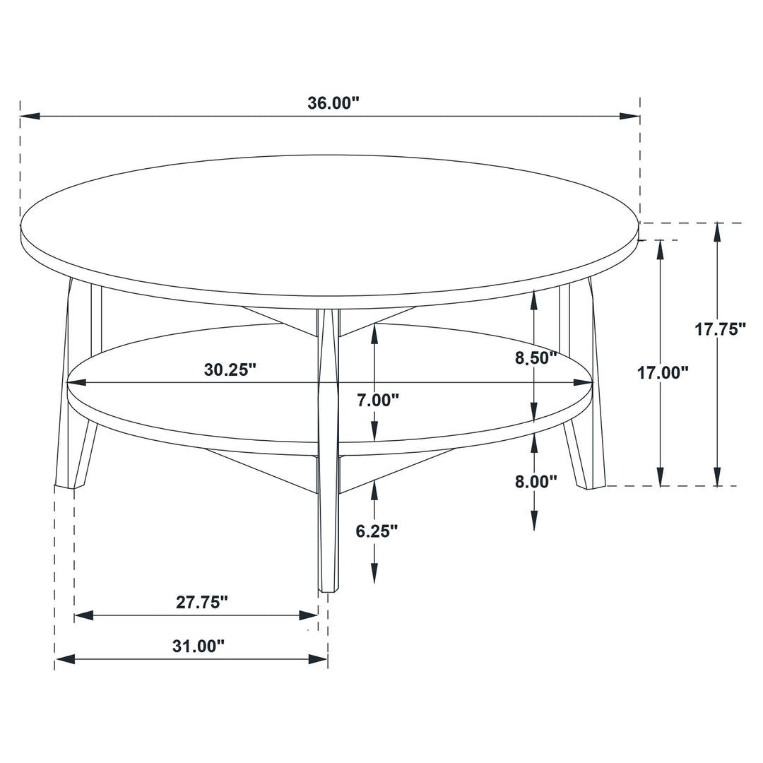 Bradley 3-Piece Round SmartTop Coffee Table Set Smokey Grey and Brown
