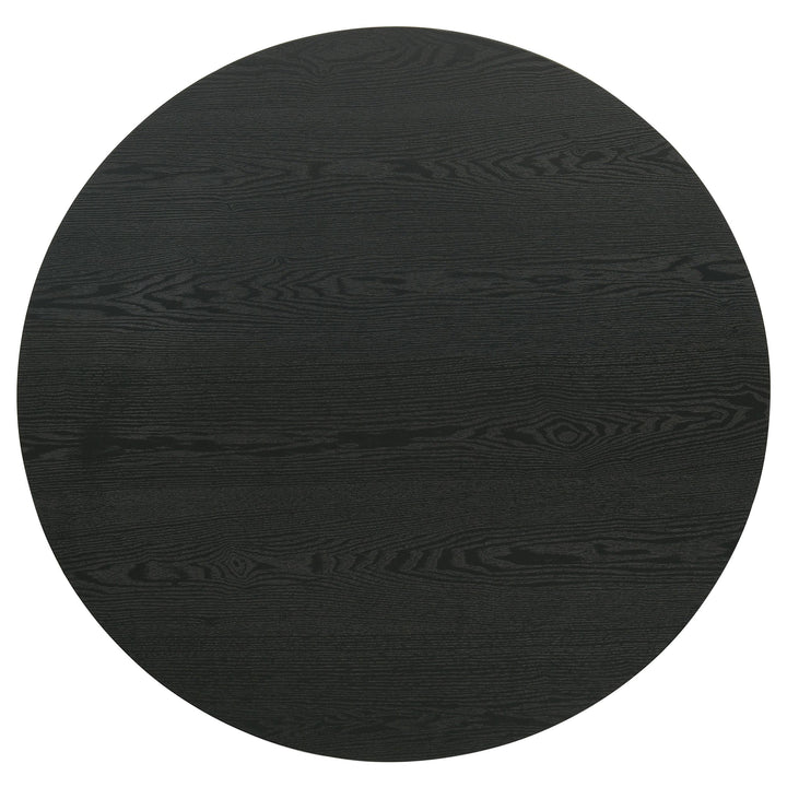 Hamlyn Round Fluted Occasional Cocktail Coffee Table Black