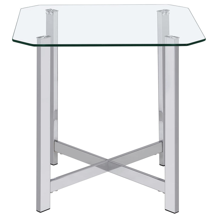 Cronin 2-piece Tempered Glass Top Coffee Table Set Chrome
