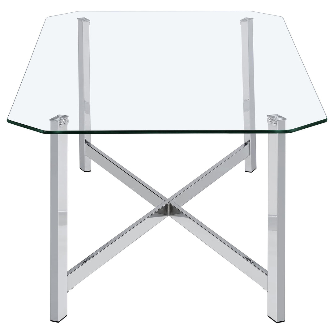 Cronin 2-piece Tempered Glass Top Coffee Table Set Chrome