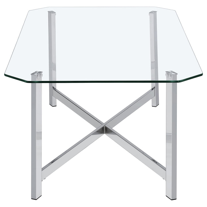 Cronin 3-piece Tempered Glass Top Coffee Table Set Chrome