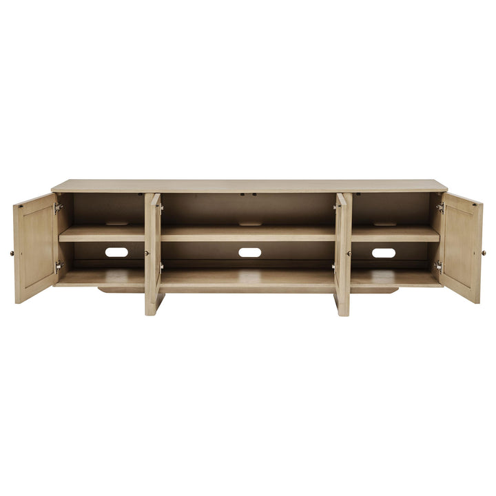 Kailani 79-inch 4-door Cane TV Stand Media Console Beige Oak