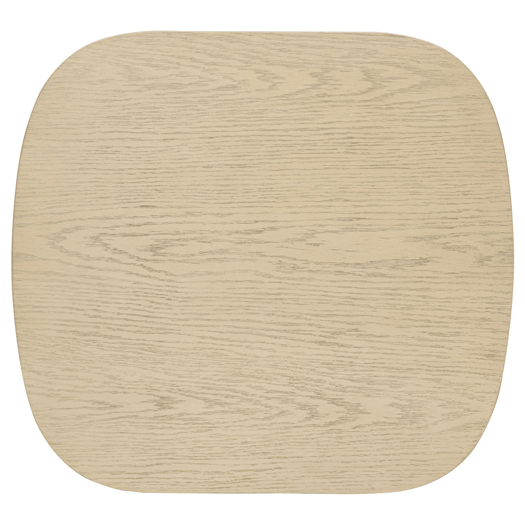 Kailani Coastal Square End Side Table with Shelf Beige Oak
