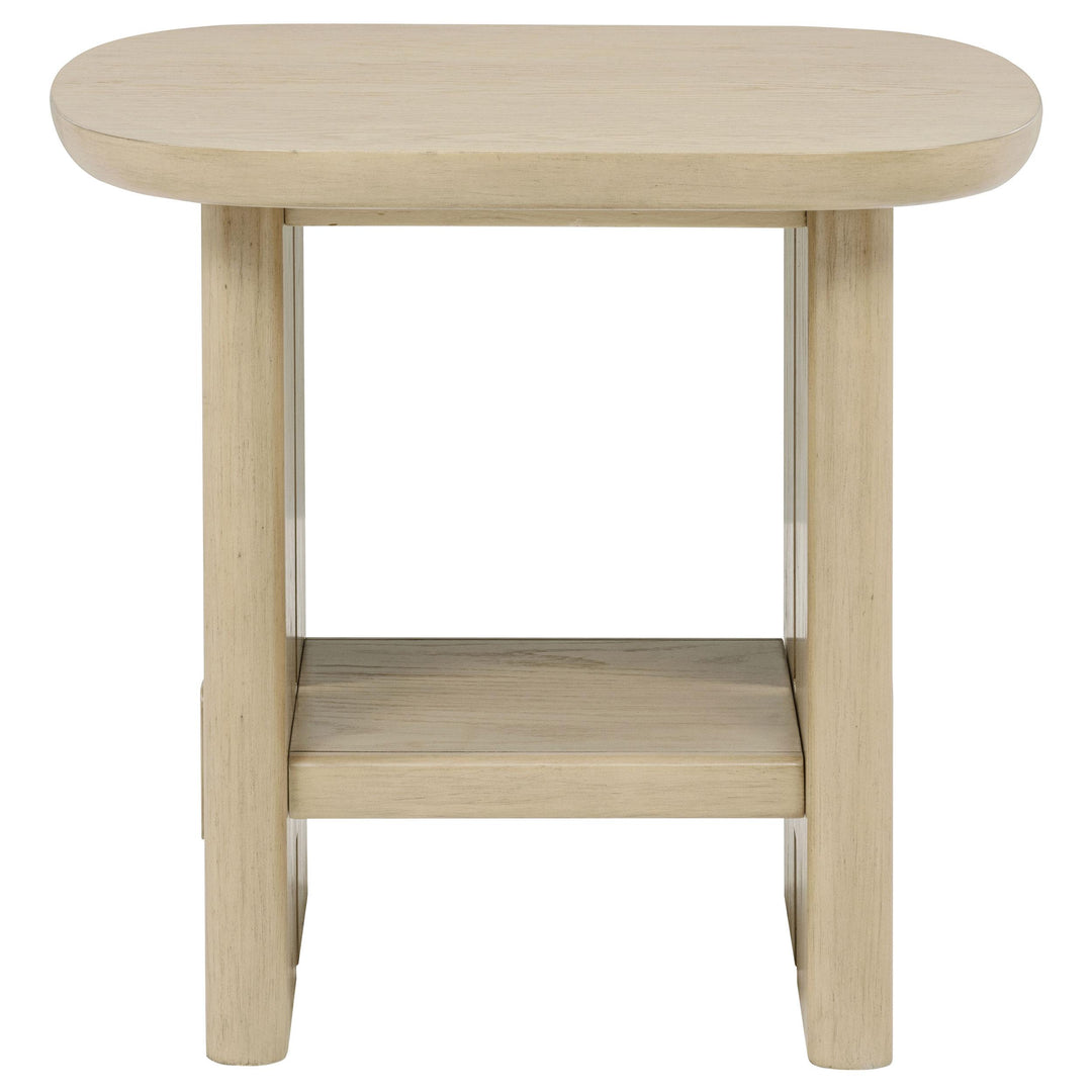 Kailani 2-piece Coastal Coffee and End Table Set Beige Oak