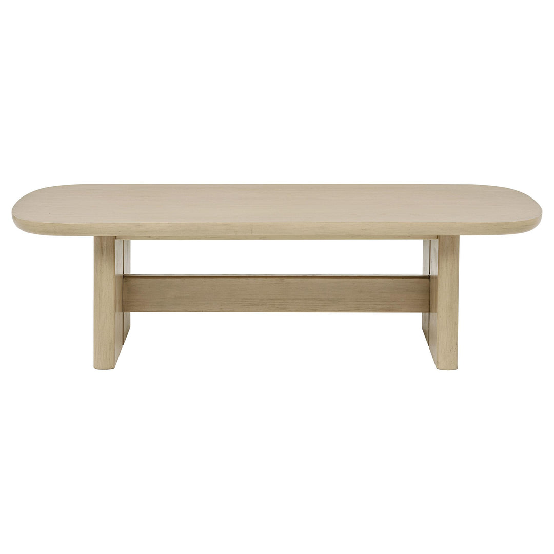 Kailani 2-piece Coastal Coffee and End Table Set Beige Oak