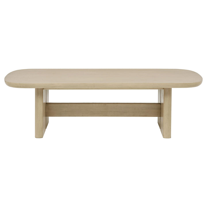 Kailani 2-piece Coastal Coffee and End Table Set Beige Oak